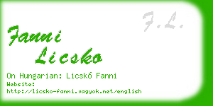 fanni licsko business card